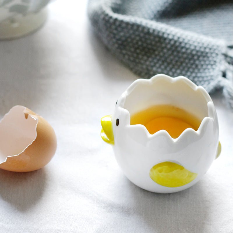 Cute Chicken Ceramic Egg White Separator Kitchen Accessories Practical - Asmota