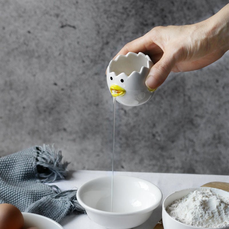 Cute Chicken Ceramic Egg White Separator Kitchen Accessories Practical - Asmota