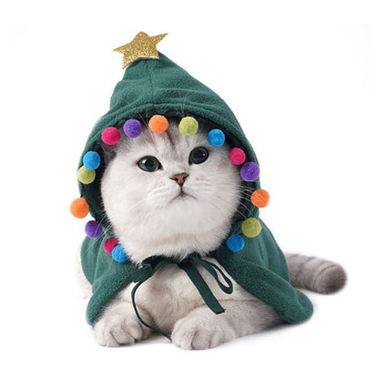 Cute Dog Cat Costume Christmas Cloak Halloween Disguise Cat - Asmota