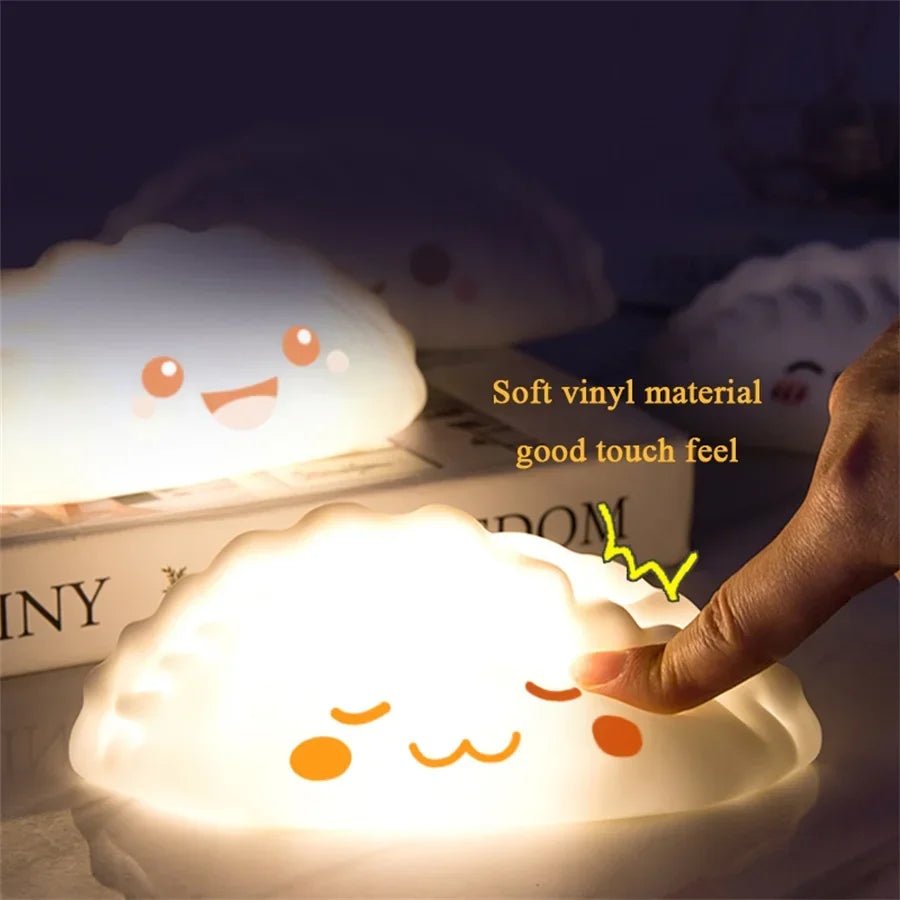 Cute LED Night Light Bun Dumpling Cartoon Bedroom Holiday Home Decoration Soft Lamp Christmas Children Gifts - Asmota