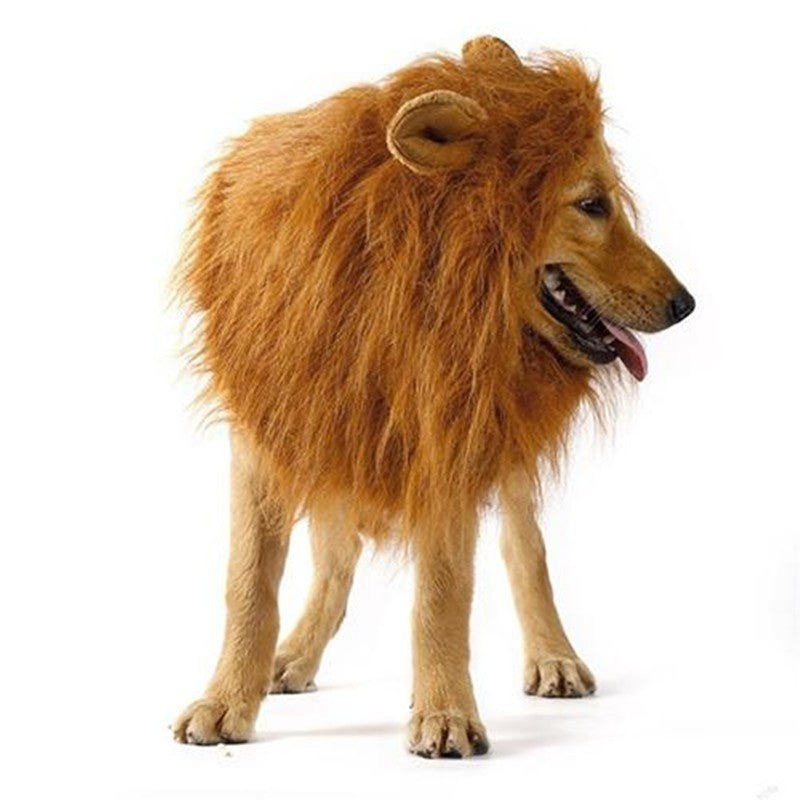 Cute Pet Cosplay Clothes Transfiguration Costume Lion Mane Winter Warm Wig Cat Large Dog Party Decoration With Ear Pet Apparel - Asmota
