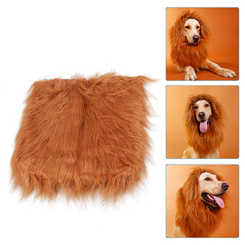 Cute Pet Cosplay Clothes Transfiguration Costume Lion Mane Winter Warm Wig Cat Large Dog Party Decoration With Ear Pet Apparel - Asmota