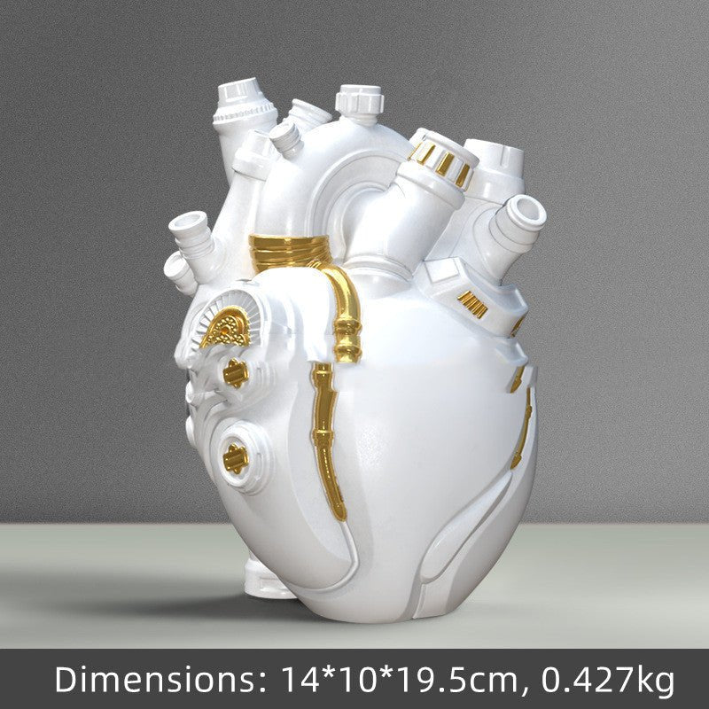 Cyber Punk Simulation Heart Vase Ornament Creative Technology Halloween Home Decor - Asmota