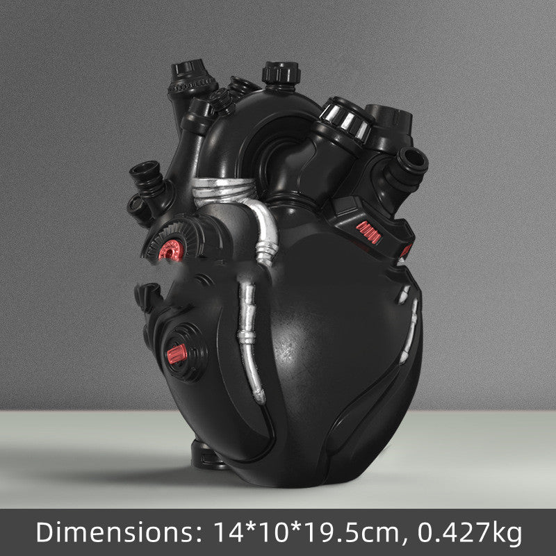 Cyber Punk Simulation Heart Vase Ornament Creative Technology Halloween Home Decor - Asmota