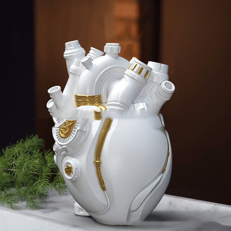 Cyber Punk Simulation Heart Vase Ornament Creative Technology Halloween Home Decor - Asmota