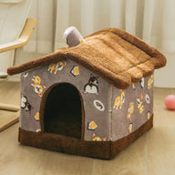 Closed Thermal Plush Nest Dog Bed with Chimney Detail