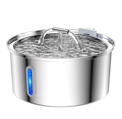 All Stainless Steel Pet Water Dispenser Round Runway Type Large Capacity Dogs And Cats Water Dispenser