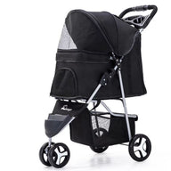 Lightweight Folding Three-Wheel Dog Stroller in Durable PP Material