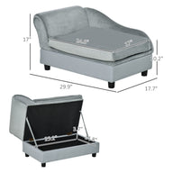 Luxury Small Dog Couch Bed with Hidden Storage & Foam Cushion