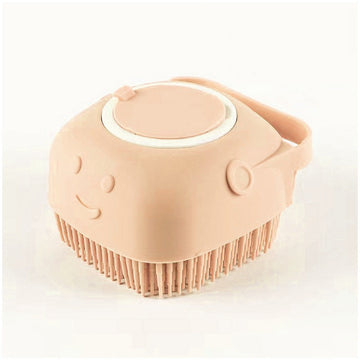 Silicone Dog Bath Massage Brush with Shampoo Dispenser