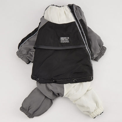 Pet Winter Color Matching Cotton-padded Clothes Dog Medium Large Dog Warm And Comfortable