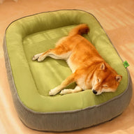 Winter Warm Plush Dog Bed with Blanket and High Neck Guard