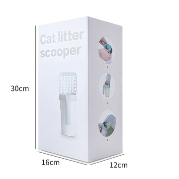 Plastic Cat Litter Scoop with Trash Bag Holder and Hollow Design