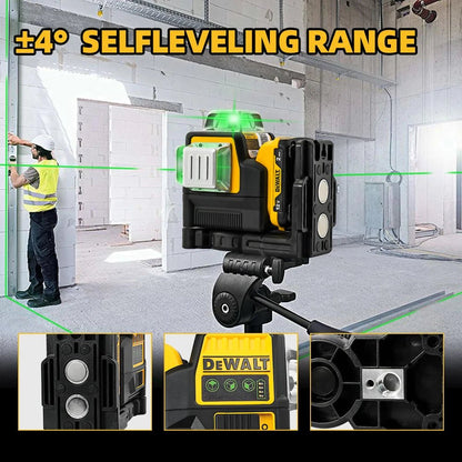 Dewalt DW089LG Laser Level 12 Line 3 Sides*360 Degree Vertical Lines Laser Level Meter Outdoor Uses 12V Lithium Battery - Asmota