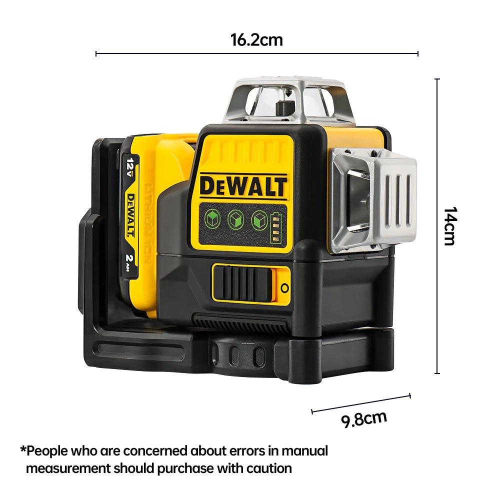 Dewalt DW089LG Laser Level 12 Line 3 Sides*360 Degree Vertical Lines Laser Level Meter Outdoor Uses 12V Lithium Battery - Asmota