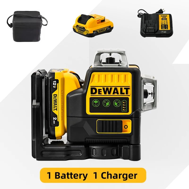Dewalt DW089LG Laser Level 12 Line 3 Sides*360 Degree Vertical Lines Laser Level Meter Outdoor Uses 12V Lithium Battery - Asmota