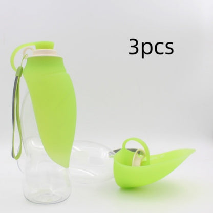 Portable Pet Water Dispenser Feeder Leak Proof With Drinking Cup Dish Bowl Dog Water Bottle