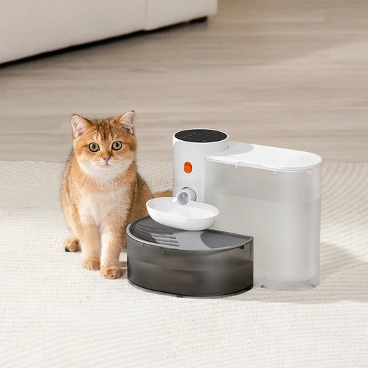 Dispenser Cat Water Fountain Moving Water Unplugged Automatic Water Feeder Pet Dog Drinker Pet Feeder Cat Fountain - Asmota