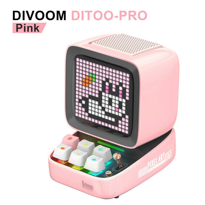 Divoom Ditoo - Pro Retro Pixel Art Bluetooth Portable Speaker Alarm Clock DIY LED Display Board, Cute Gift Home Light Decoration - Asmota