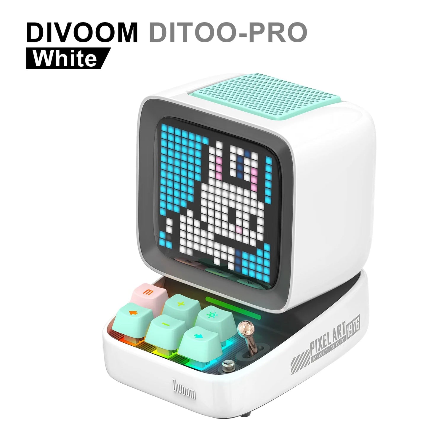 Divoom Ditoo - Pro Retro Pixel Art Bluetooth Portable Speaker Alarm Clock DIY LED Display Board, Cute Gift Home Light Decoration - Asmota