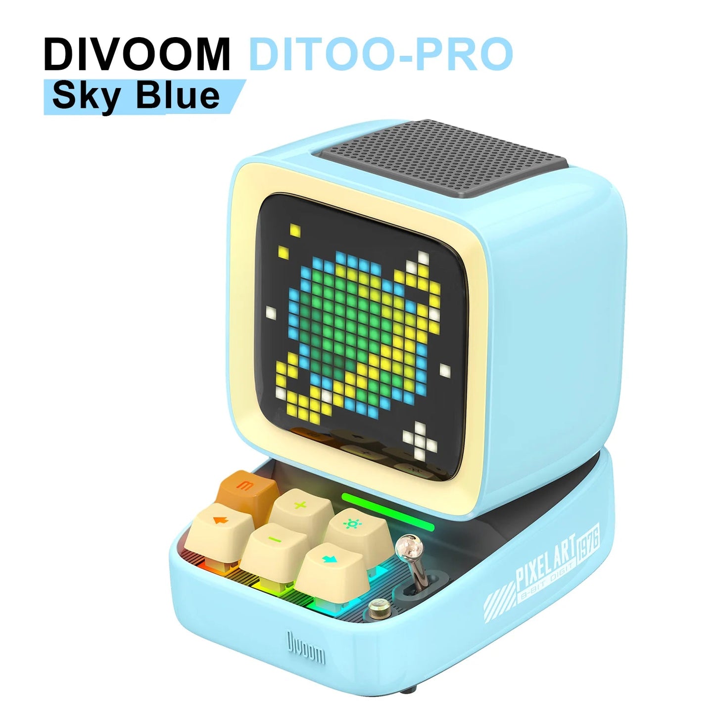 Divoom Ditoo - Pro Retro Pixel Art Bluetooth Portable Speaker Alarm Clock DIY LED Display Board, Cute Gift Home Light Decoration - Asmota