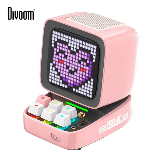 Divoom Ditoo - Pro Retro Pixel Art Bluetooth Portable Speaker Alarm Clock DIY LED Display Board, Cute Gift Home Light Decoration - Asmota