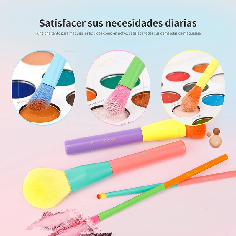 Docolor Colorful Makeup brushes set Cosmetic Foundation Powder Blush Eyeshadow Face Kabuki Blending Make up Brushes Beauty Tool - Asmota