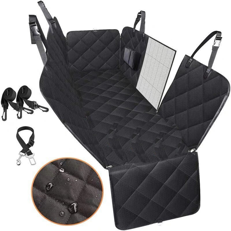 Dog Car Seat Cover View Mesh Pet Carrier Hammock Safety Protector Car Rear Back Seat Mat With Zipper And Pocket For Travel - Asmota
