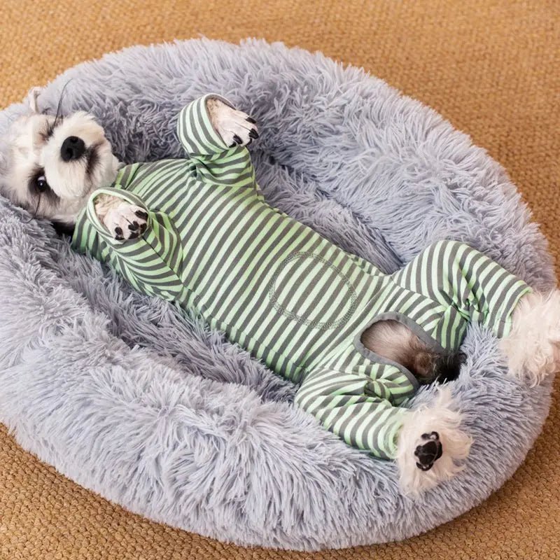 Dog Pajamas for Small Dogs Cats Stripes Dog Clothes Puppy Onesie Dog Christmas Pajamas Jumpsuit Home Wear Pjs 4 Legged Apparel - Asmota