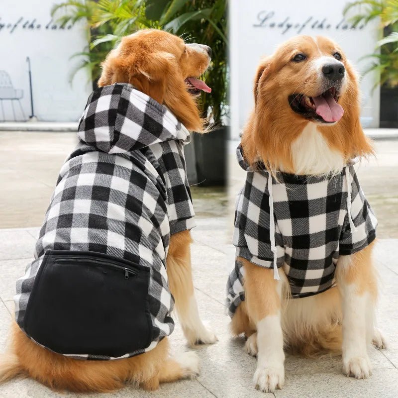 Dog Winter Coat Pet Jacket Plaid Reversible Vest Cold Weather Dog Clothes Pet Apparel for Small Medium Large Dogs - Asmota