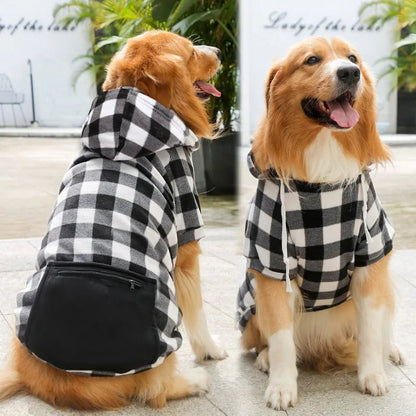 Dog Winter Coat Pet Jacket Plaid Reversible Vest Cold Weather Dog Clothes Pet Apparel for Small Medium Large Dogs - Asmota