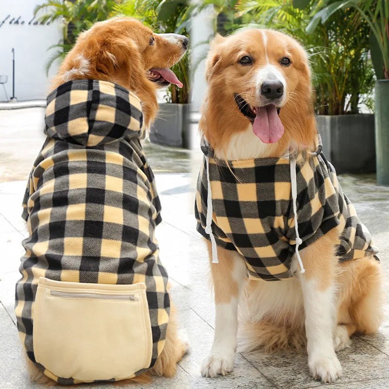 Dog Winter Coat Pet Jacket Plaid Reversible Vest Cold Weather Dog Clothes Pet Apparel for Small Medium Large Dogs - Asmota