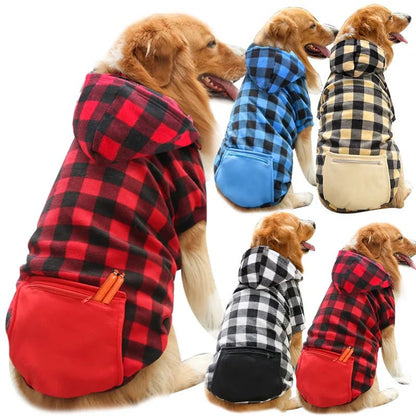 Dog Winter Coat Pet Jacket Plaid Reversible Vest Cold Weather Dog Clothes Pet Apparel for Small Medium Large Dogs - Asmota
