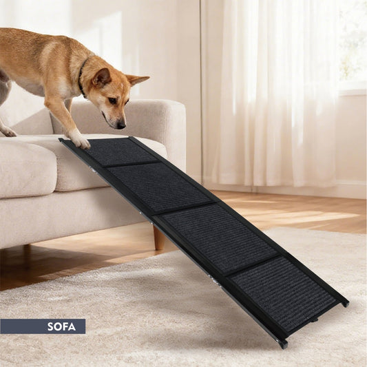 71in Aluminium Folding Dog Ramp with Non-Slip Surface for Large Dogs