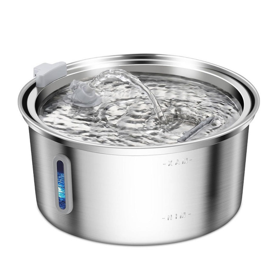 All Stainless Steel Pet Water Dispenser Round Runway Type Large Capacity Dogs And Cats Water Dispenser