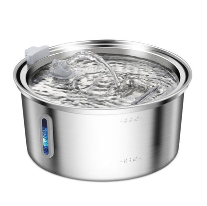 All Stainless Steel Pet Water Dispenser Round Runway Type Large Capacity Dogs And Cats Water Dispenser