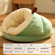 Winter Nest Fabric Dog Bed Slippers in Avocado Green, Blue Elk, Gray Brown Bear