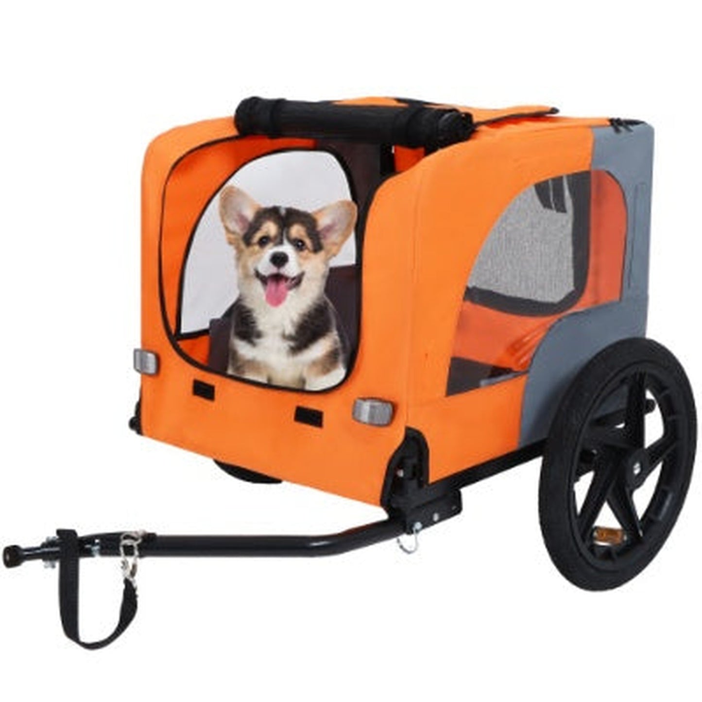 Heavy Duty Collapsible Dog Bike Trailer with 16" All Terrain Wheels