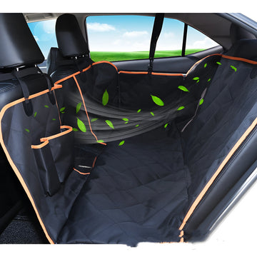 Waterproof Quilted Rear Car Dog Seat Mat with Mesh Pocket