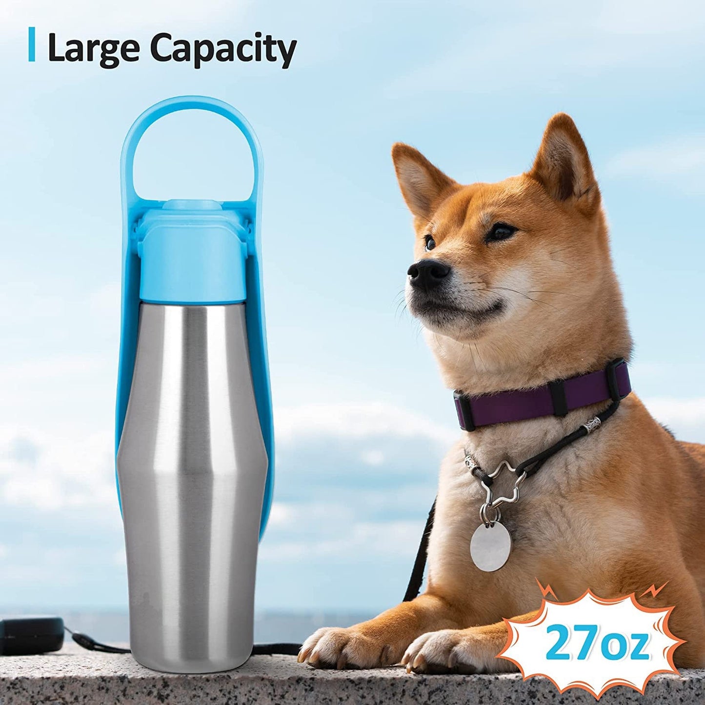 Portable Silicone Leaf-Design Dog Water Bowl Dispenser