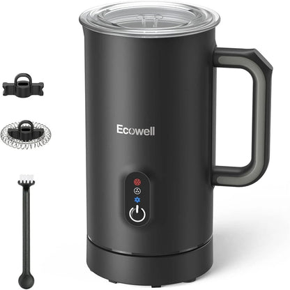 ECOWELL Milk Frother, Frother for Coffee 4 In 1, Milk Steamer Warm and Cold Foam Frother, Milk Steamer and Frother for Latte, Macchiato, Cappuccinos Silent Working 8.1oz/240 ml WMMF01 Black - Asmota