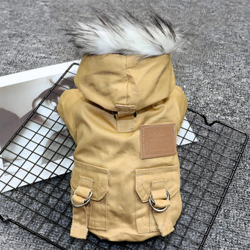 Padded Cotton Coat with Hood for Small Dogs