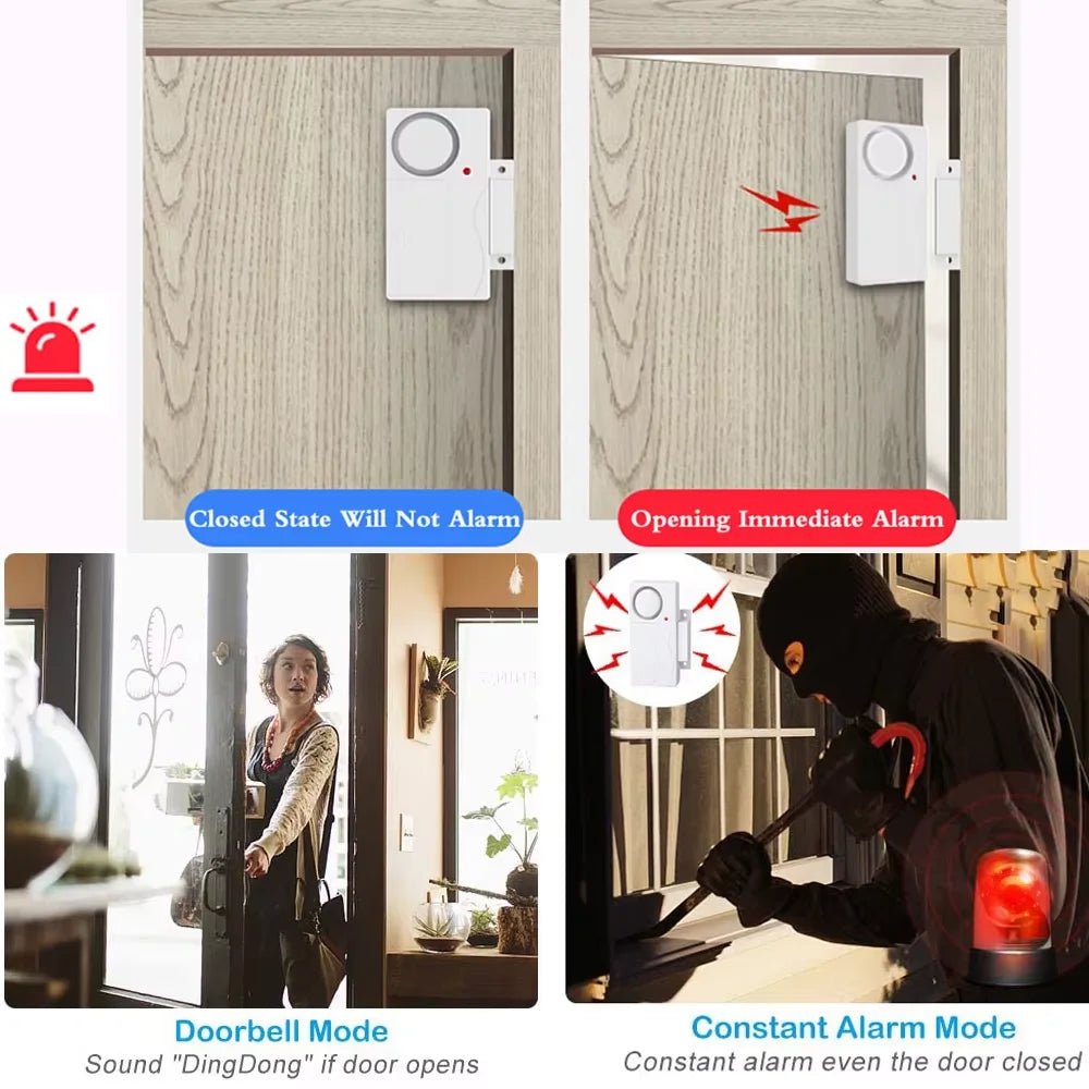 Elecpow Door Window Burglar Alarm Sensor Wireless Remote Control Anti - Theft Alarm System Kit Home Security Door Open Detectors - Asmota