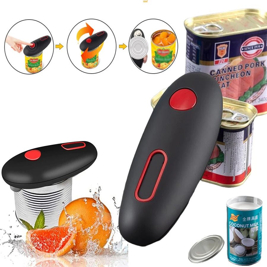 Electric Can Opener Automatic Jar Bottle Can Machine One Touch Portable Kitchen Hand Free Opening Opener Tool Gadgets - Asmota