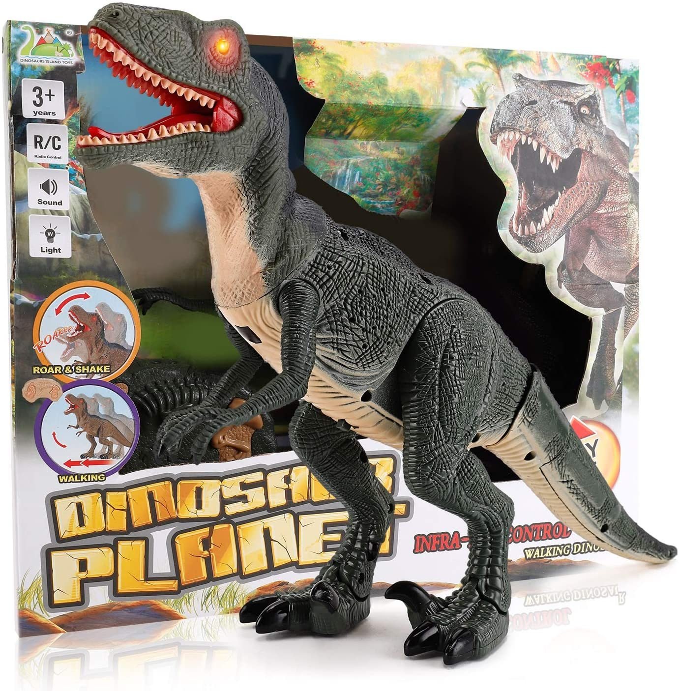 Electric Dinosaur Simulation Walking Animal Remote Control Toy - Asmota