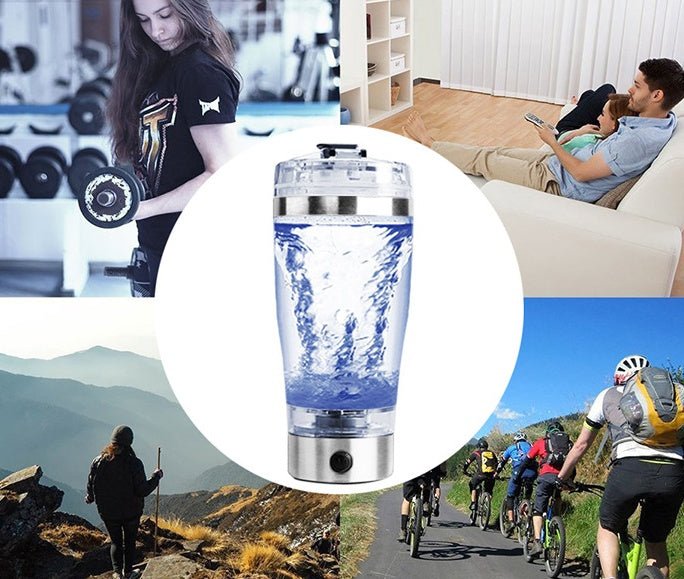 Electric Protein Shake Stirrer USB Shake Bottle Milk Coffee Blender Kettle Sports And Fitness Charging Electric Shaker Cup - Asmota