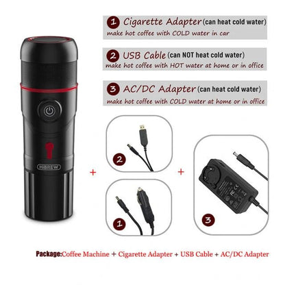 [EU/US/AE Direct] HiBREW H4 Multifunctional Portable Coffee Machine Adapter & Storage Bag & Foldable Holder Compatible with NS Capsules DG Capsules & Ground Coffee for Outdoor Activities - Asmota