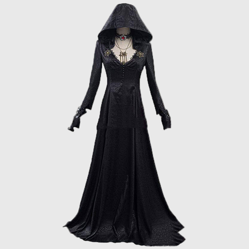 Evil Village Cosplay Costume Vampire Lady Dress Outfits Halloween Carnival Suit - Asmota
