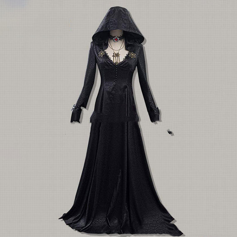 Evil Village Cosplay Costume Vampire Lady Dress Outfits Halloween Carnival Suit - Asmota