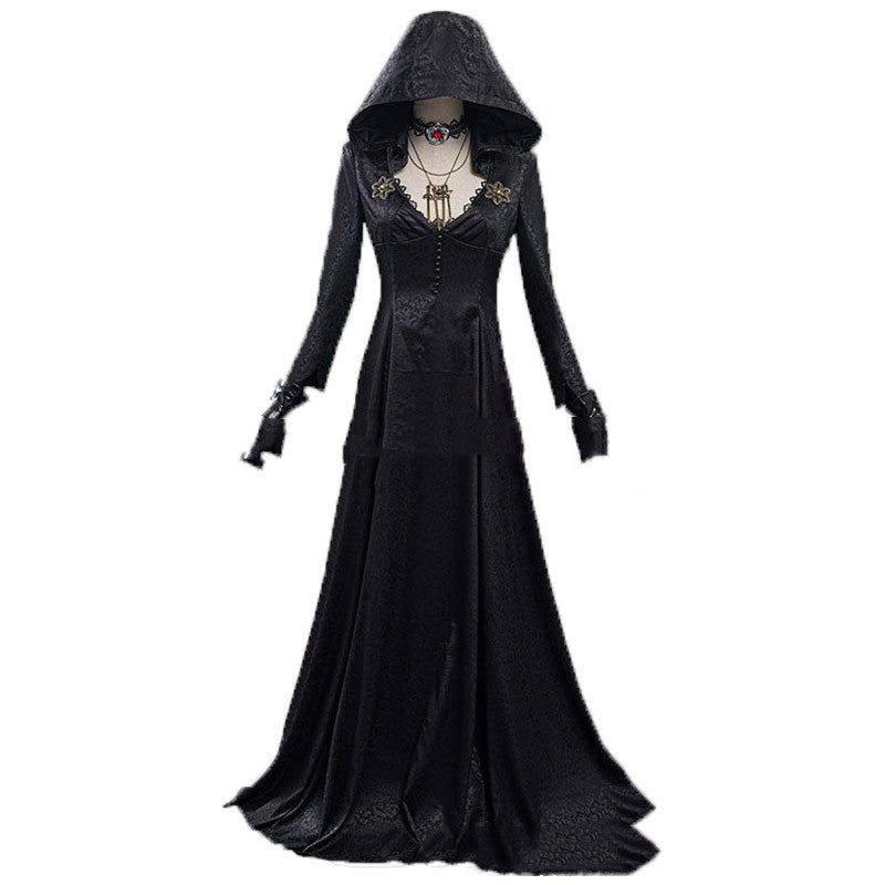 Evil Village Cosplay Costume Vampire Lady Dress Outfits Halloween Carnival Suit - Asmota